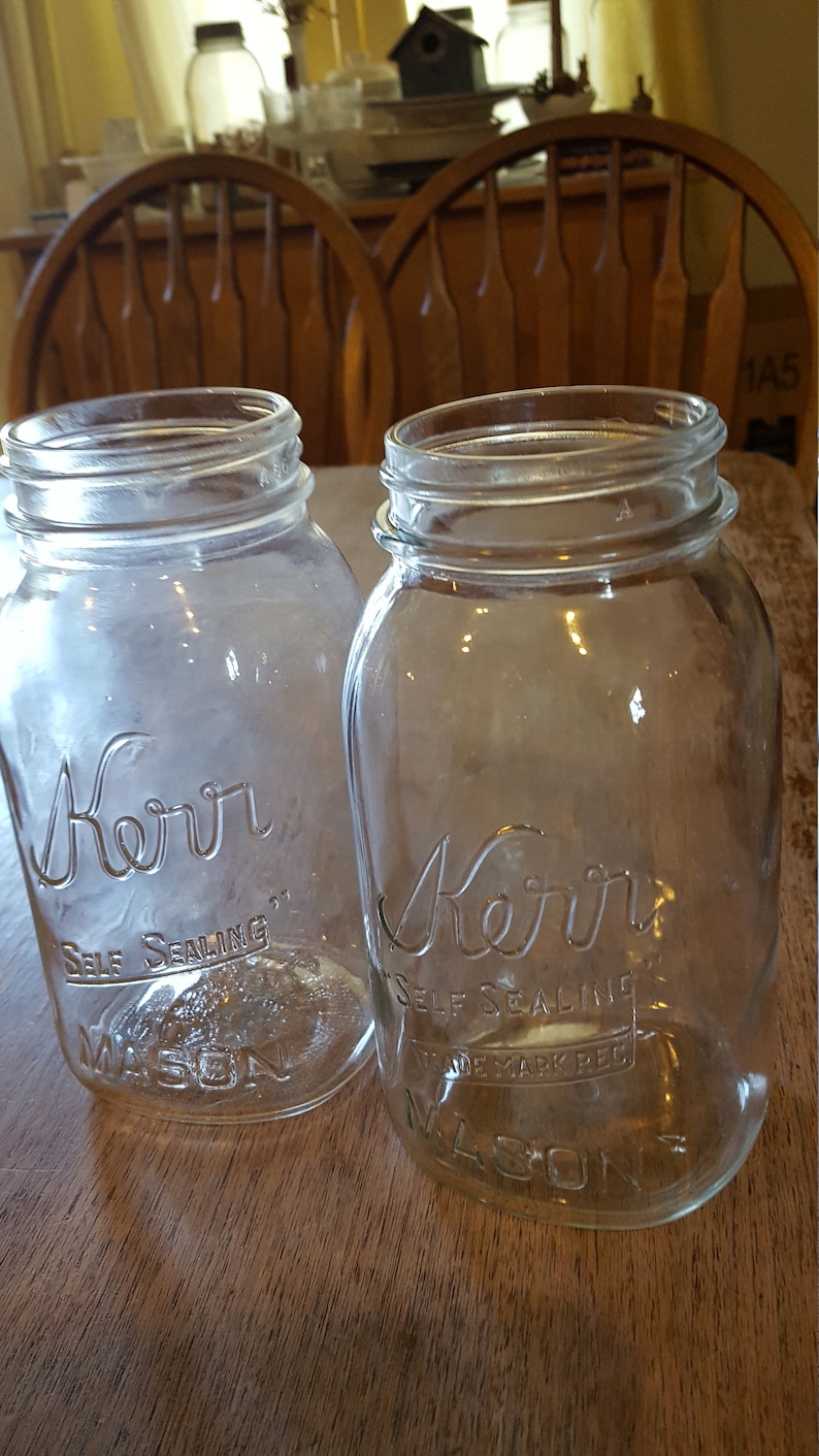 Quart Jars Vintage Kerr Jar Kerr Canning Jar Country Kitchen Etsy