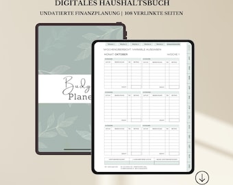 Budgetplanner Duitse uitgavenregistratie - de maandelijkse financiële planner voor sparen, budgetplanner voor GoodNotes, iPad of tablet - direct te downloaden
