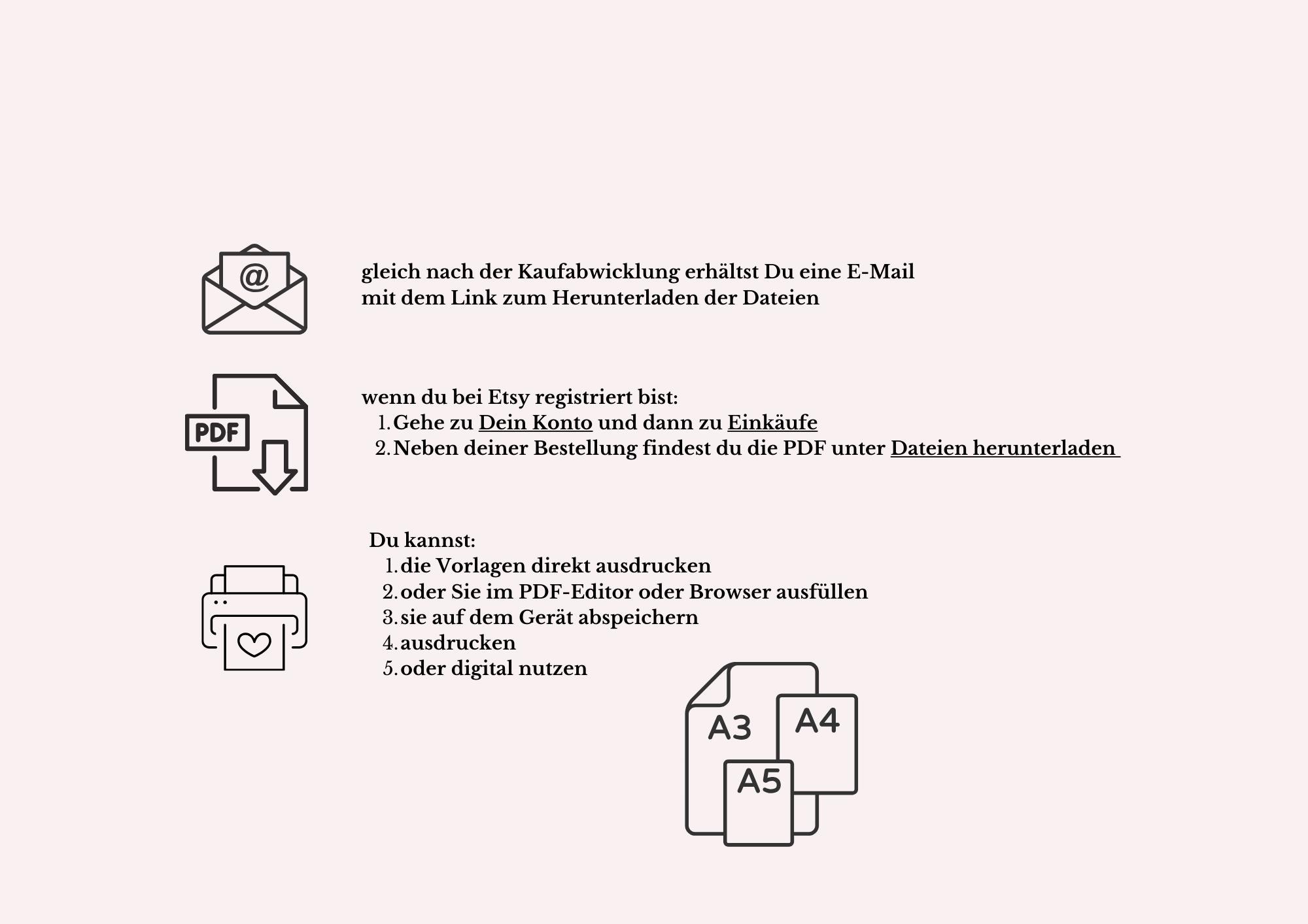 Kalender 2025 zum Ausdrucken, PDF ausfüllbar, A5, A4 und A3 Querformat