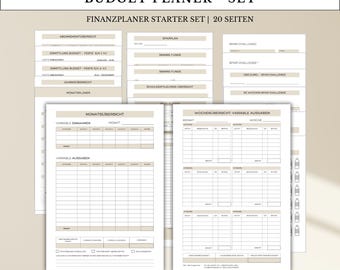 Printable budget planner (PDF download, German). Printable on DIN A4 and DIN A5 paper. Monthly budget planner | Financial planner, household budget book.