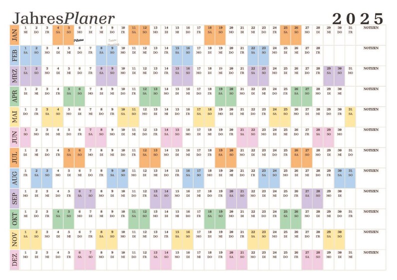 Calendario Anual De Pared 2024 Calendario Anual Grande 2024, Enero 2024 Diciebre 2024, 25.2 X