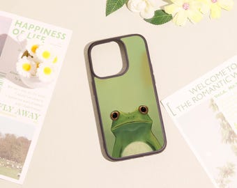 Green Frog,Phone Case For iPhoneAir 17 16 15 14 13 12 11Pro/ProMax Plus Mini XR XS SE2020,All-Inclusive Lens Personalized Name Phone Cover