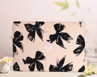 Black Bow,Hard Matte Macbook Case Protective Laptop Cover for New MacBook Pro13/14/15/16 Inch,Air15/13,M1 M2 M3 2024 2023 2022,Laptop Cover