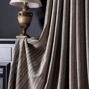 Striped Linen Curtains, Blackout Curtains, Curtain Modern Pattern, Modern Drapes,  Luxury Curtains for Livingroom and Bedrooms.