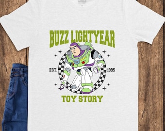Buzz Lightyear Toy Story Graphic Tee, Retro Space Ranger Shirt, Est 1995 Apparel