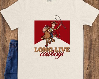 Long Live Cowboys Shirt, Retro Western Tee, Vintage Horse Rider T-shirt, 2026 Family Vacation Trip Top, Aesthetic Cowboy Birthday Gift Tee