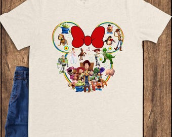 Toy Story Minnie Head Shirt, Family Vacation 2026 Tee, Woody Buzz Jessie Character Group Top,Magical Kingdom Trip Outfit,Matching Family Tee