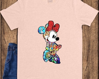 Vintage Bow Mouse Mashup Shirt Retro Cartoon Characters Tee Magic Family Vacation Tshirt Nostalgic Movie Outfit Cute Birthday Girl Top 2026