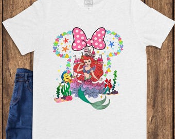 The Little Mermaid Ariel Shirt, Princess Castle Tee, Pink Bow Mouse Ears Design, Family Vacation Trip Apparel, Sea Life Birthday Gift 2026