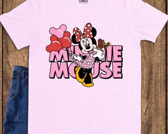 Minnie Mouse Shirt, Classic Character Tee, Polka Dot Bow,  2026 Theme Park Outfit, Magical Girls Vacation Top