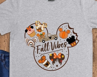 Disney Fall Vibes Shirt,Family Vacation Shirt, Disney Fall Shirt, Cute Fall Disney, Fall Disney Vacation Shirt, Mickey Head Shirt