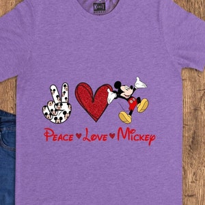 Disneyland Peace Love Mickey Shirt,  Peace Love Shirt, Disney Trip T-Shirt, Peace Love Disney, Disney Shirts, Disney Family Shirts