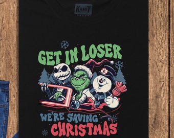 Funny Grinch Christmas Sweatshirt, Jack Skellington Snowman Xmas Shirt