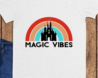 Magic Disney Vibes Shirt,Family Trip Rainbow Shirt, Cute Vacation Shirt for Disney,Magic Vibes,Cute Vacation Shirt