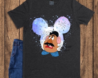 Retro Potato Head Shirt,Watercolor Magic Kingdom Tee, Family Vacation 2026 T-shirt, Vintage Movie Character Top,Whimsical Theme Park Apparel