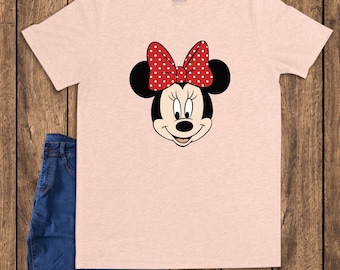 Minnie Mouse Shirt, Retro Cartoon Tee, Classic Mouse Ears Bow Design, 2026 Family Vacation Shirt, Cute Character Top