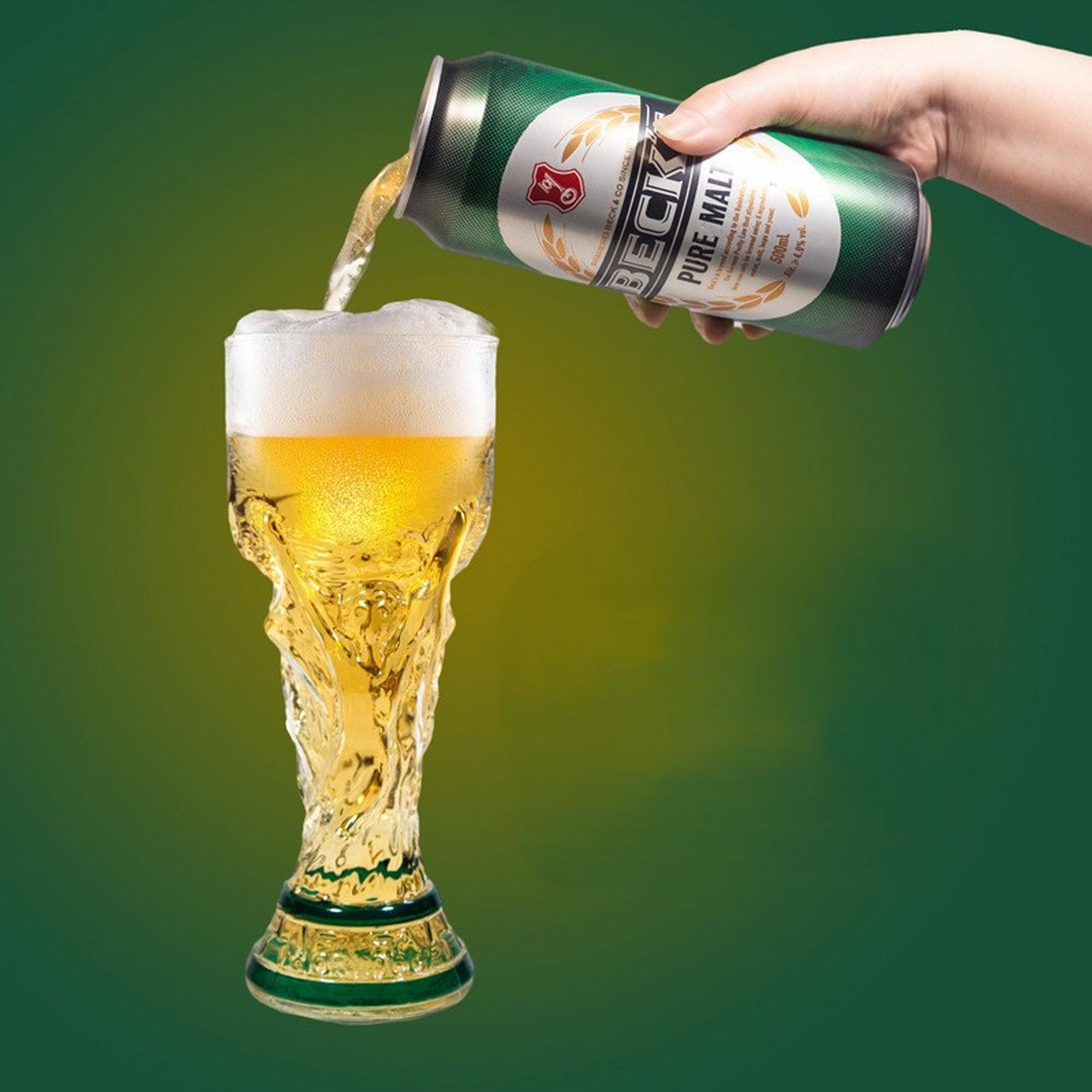Discover World Cup Trophy Beer Glass, Soccer Trophy Beer Mug, Football Fan Drinking Glass, Sports Party Beer Cup Gift
