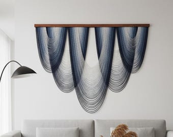 Modern Macrame Wall Hanging: Large Textile Art Tapestry — Eclectic, Boho Decor Piece for the Living Room, Bedroom, or Farmhouse Entryway