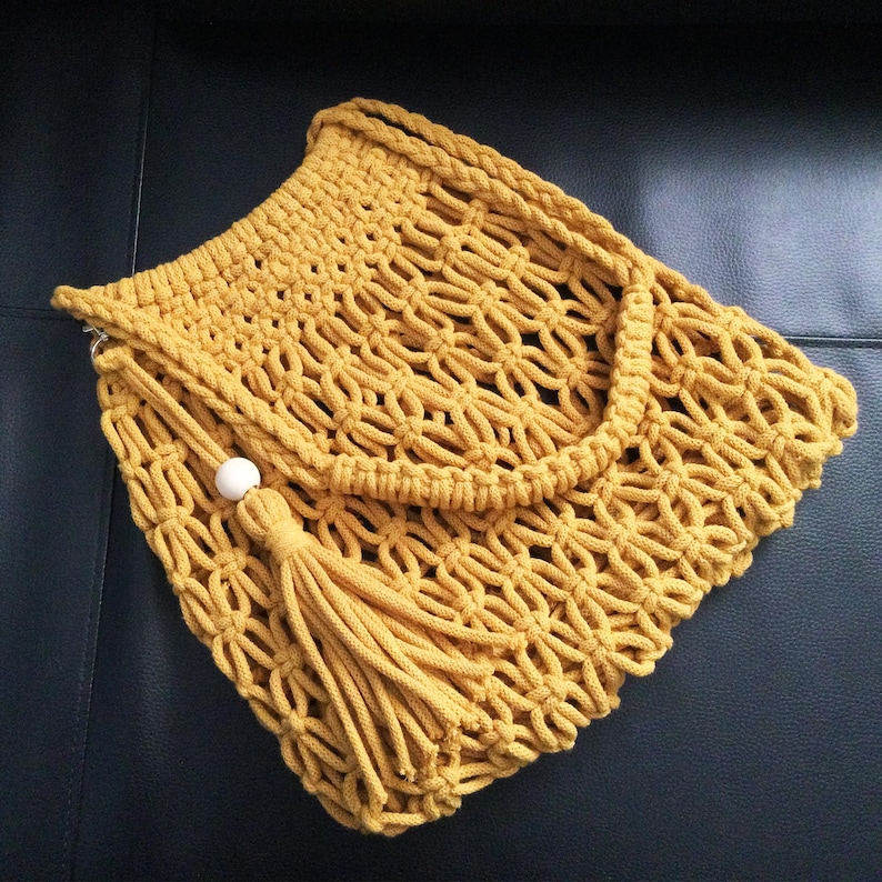 Macramé Bag DIY Pattern PDF: Beginner Tutorial with Step - by - Step Instructions, Knot Guide, and Reference Photos