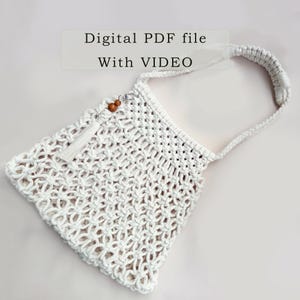 Step - by - Step Macramé Bag Tutorial PDF: DIY Pattern with Knot Guide, Photos – Perfect for Making Grocery Bags