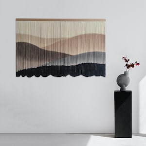 Large Elegant Wall Décor Scandinavian neutral toned textile wall art yarn Macrame  wall hanging Tapestry for Chic Living Room Bedroom office