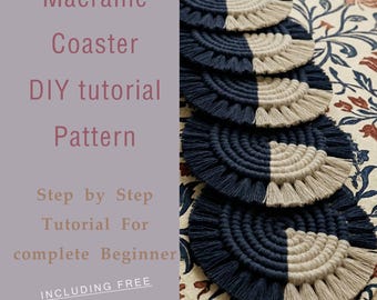 Beginner Macrame Coaster DIY Pattern PDF: Step-by-Step Tutorial & Knot Guide — Learning Instructions for an Adult Tea Coaster Craft