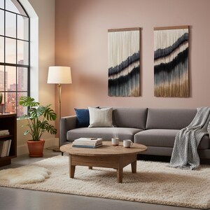 Tall, Large Wall Decor Abstract Fiber Art Macrame Tapestry A Tactile, Textural Installation for Grand Impact in the Entryway or Living Room