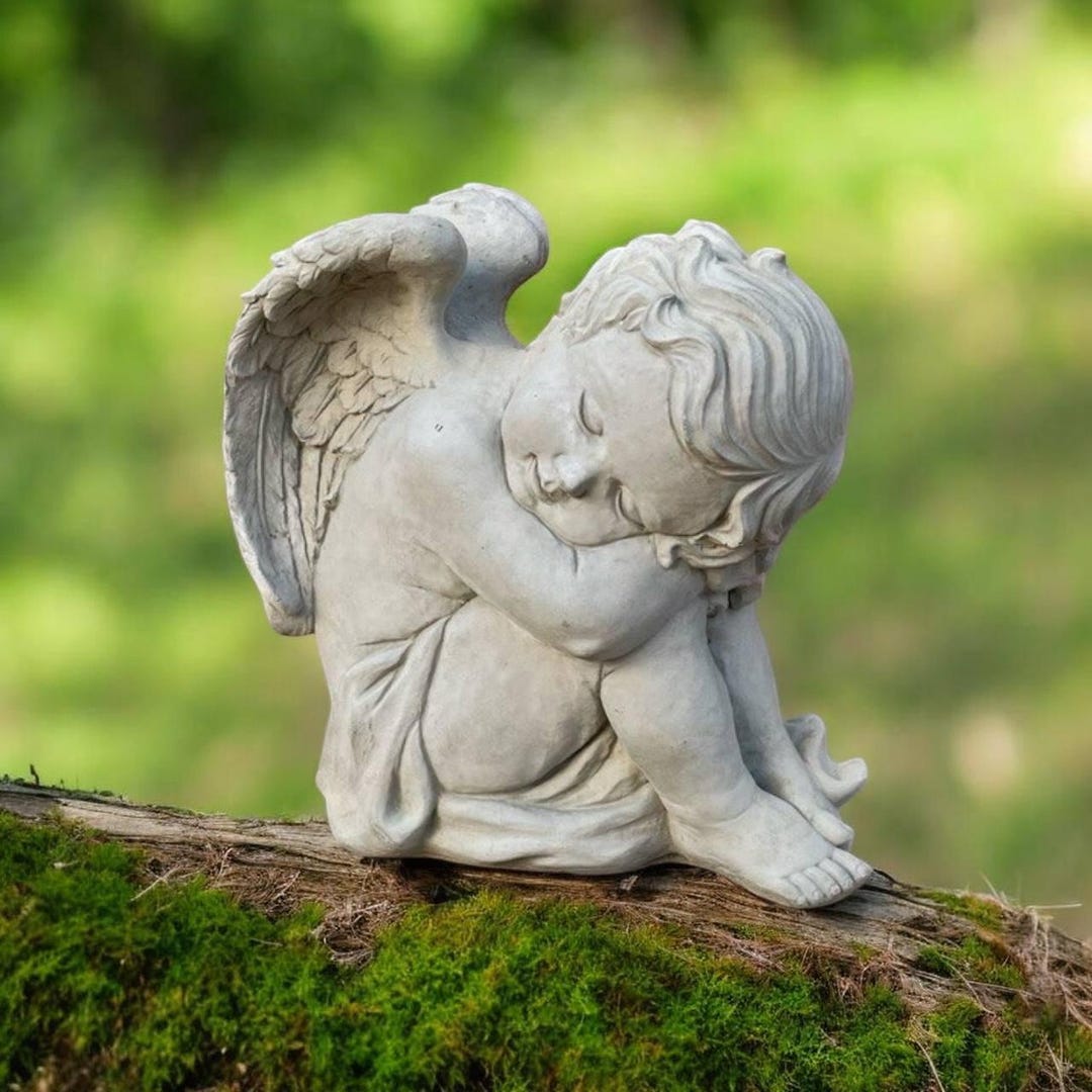 Little Angel Statue / Concrete Cherub Decoration / Garden Angel ...