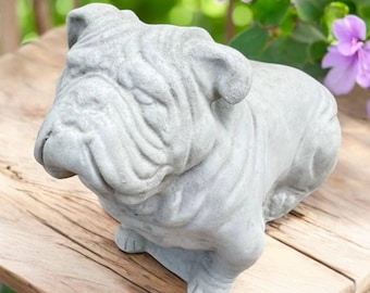 Home bulldog statue / Concrete dog ornament / Lawn bulldog sculpture / Garden bully decoration / Yard bulldog design / Cement pet gift
