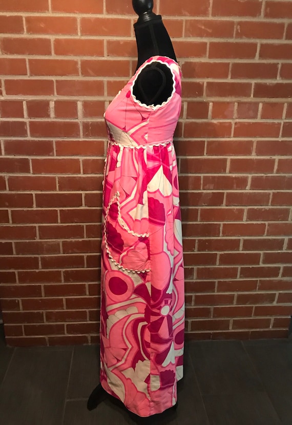 Psychedelic Hawaiian pink Maxi Tiki Dress - image 2