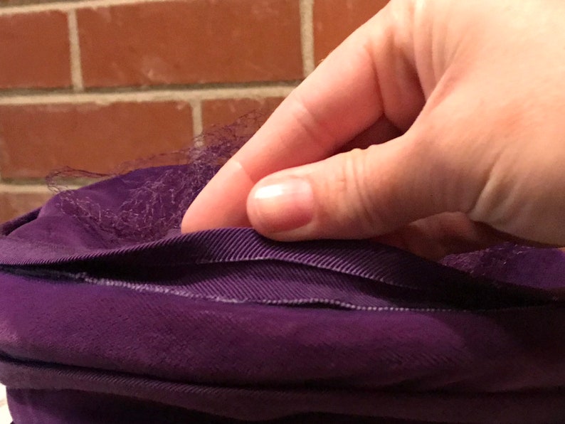 Vintage purple velvet pillbox hat
