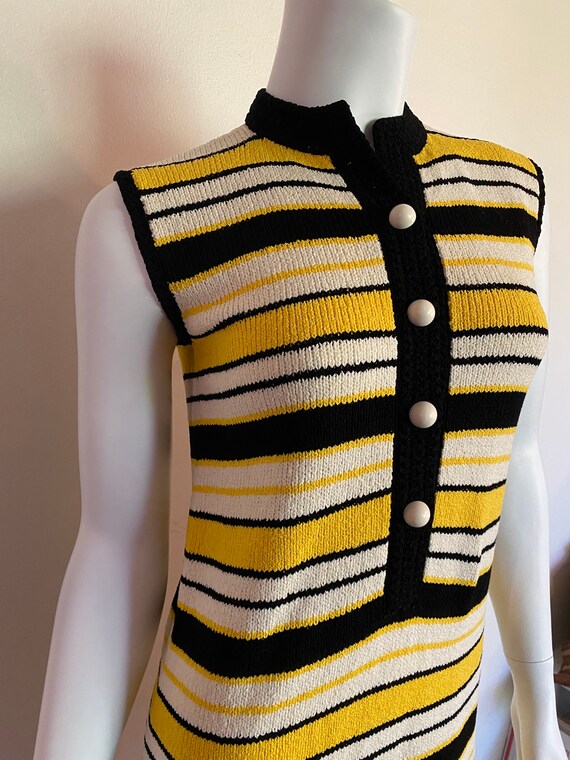 Early St. John Knits ultra mod striped minidress … - image 2