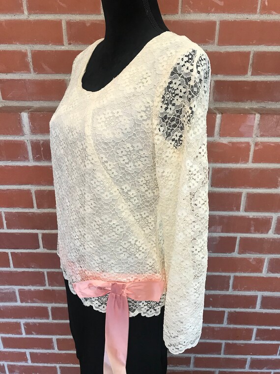 Vintage lacy drop waist 60s dress