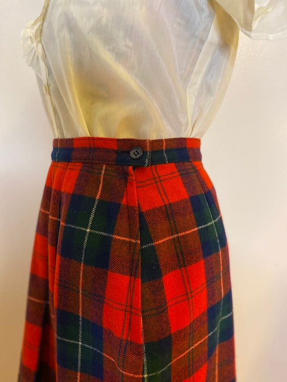 Vintage pleated plaid Pendleton midi skirt