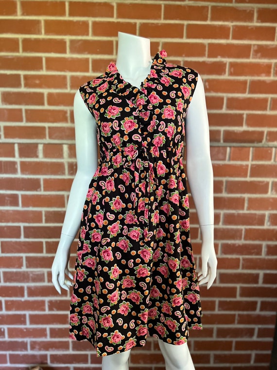 Black and pink vintage floral dress - image 4