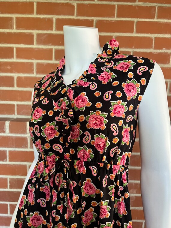 Black and pink vintage floral dress - image 5