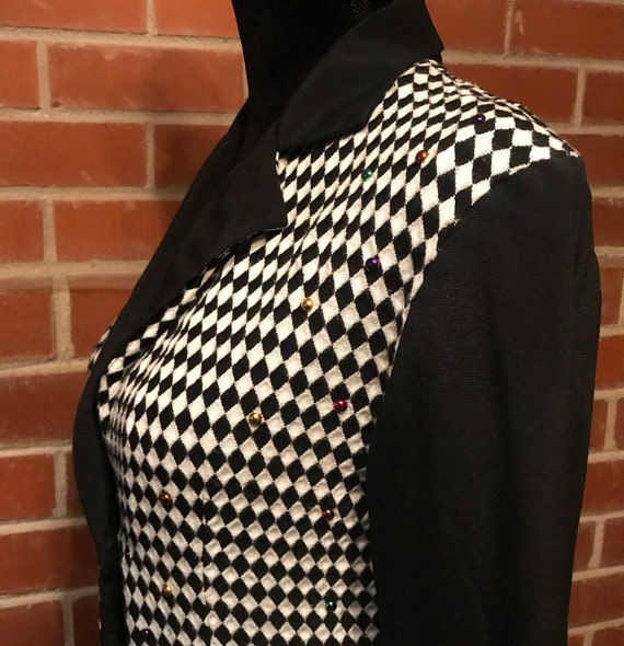 Vintage 80s/90s harlequin minidress/jacket - image 1