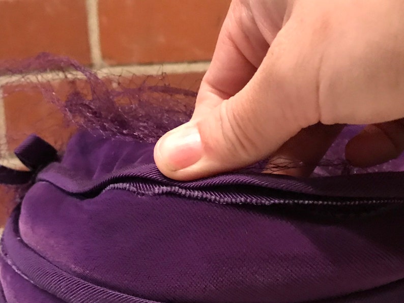 Vintage purple velvet pillbox hat