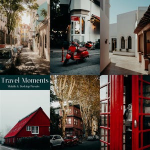 10 Travel Moments Lightroom Mobile & Desktop Presets | City Presets | Dark Presets | Moody Presets | Warm Filters |  Landscape Presets