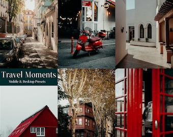 10 Travel Moments Lightroom Mobile & Desktop Presets | City, Landscape, Moody Filters | Dark, Warm Tones