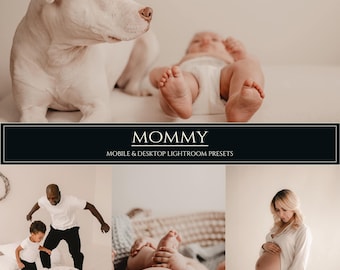 10 Mommy Lightroom Mobile & Desktop Presets | Baby, Newborn, Family, Warm, Bright Filters (DNG, XMP)