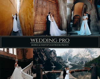 10 Wedding Pro Lightroom Mobile & Desktop Presets | Luxury Portrait Dark Warm Bright Filters