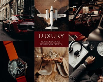 10 Luxury Lightroom Mobile & Desktop Presets | Travel, Dark, Moody, Warm Filters (DNG, XMP)