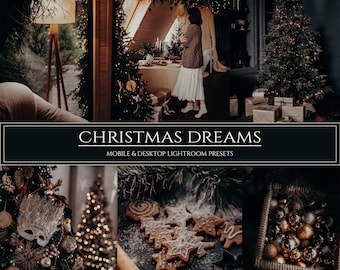 10 Christmas Dream Lightroom Mobile & Desktop Presets – December Winter Holiday Family Warm Filters