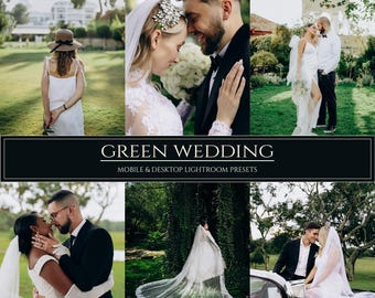 10 Green Wedding Lightroom Mobile & Desktop Presets – Warm Moody Luxury Filters (DNG, XMP)