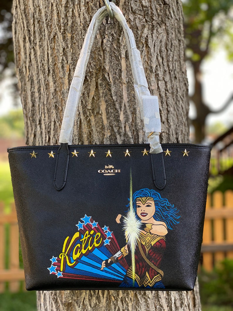 Custom Hand Painted Coach Bag Superhero Etsy