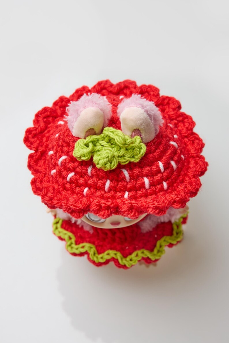 Labub Strawberry Outfit Crochet Pattern | Hat and Dress Set | Labub ...