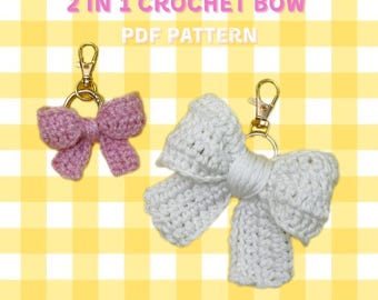 Bow Keychain Crochet Pattern: Beginner-Friendly Appliqué (Digital Download)