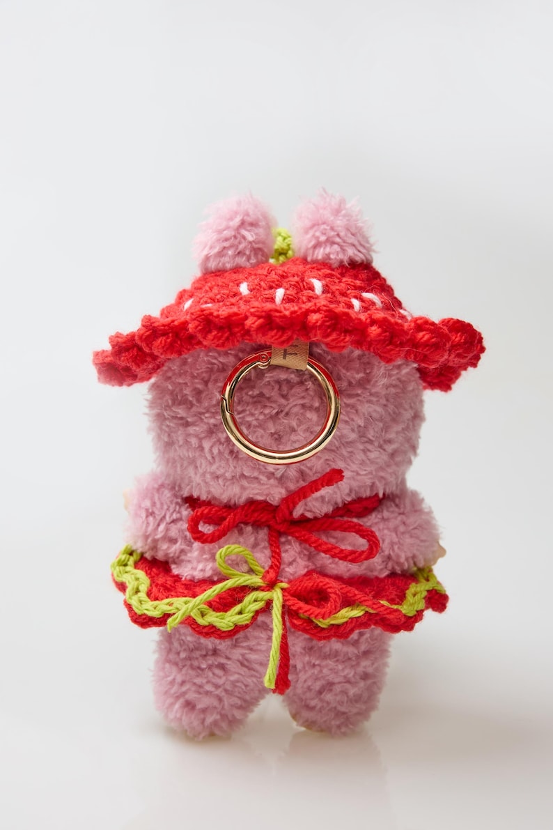 Labub Strawberry Outfit Crochet Pattern | Hat and Dress Set | Labub ...