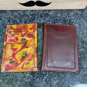 Cartera minimalista de grano completo hecha a mano